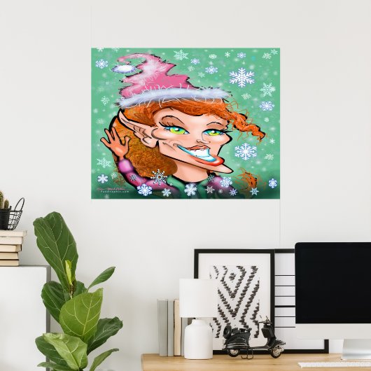 Sassy Kerstmis Elf Poster (Thuiskantoor)