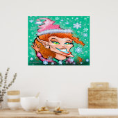 Sassy Kerstmis Elf Poster (Keuken)