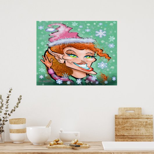 Sassy Kerstmis Elf Poster (Keuken)
