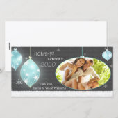 Sassy Kerstmis siert de Nieuwe Foto van het Paar Feestdagenkaart (Voorkant / Achterkant)