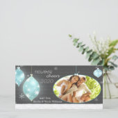 Sassy Kerstmis siert de Nieuwe Foto van het Paar Feestdagenkaart (Staand voorkant)