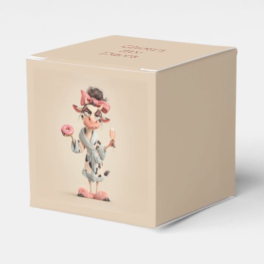 Sassy Koe in Spa-modus Bedankdoosjes (Voorkant Zijde)