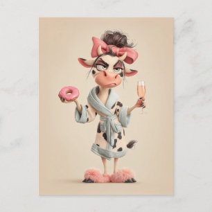 Sassy Koe in Spa-modus Briefkaart