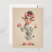 Sassy Koe in Spa-modus Briefkaart (Voorkant / Achterkant)