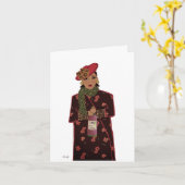 Sassy Lady met Wine Fles Birthday Kaart (Gele Bloem)