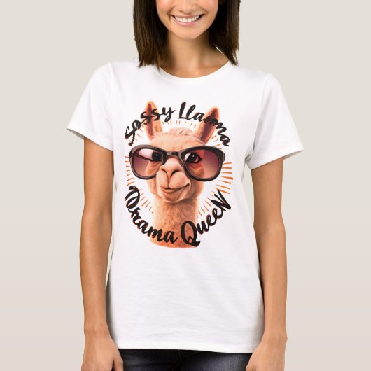 Sassy lama drama queen t-shirt (Voorkant)