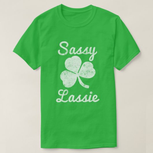 Sassy Lassie Schattige St. Patrick's Day Shirt voo (Design voorkant)