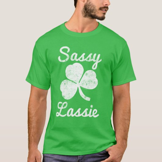 Sassy Lassie Schattige St. Patrick's Day Shirt voo (Voorkant)