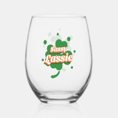 SASSY LASSIE St. Patrick's Day Drinkware Set Wijnglas Zonder Voet (Achterkant)