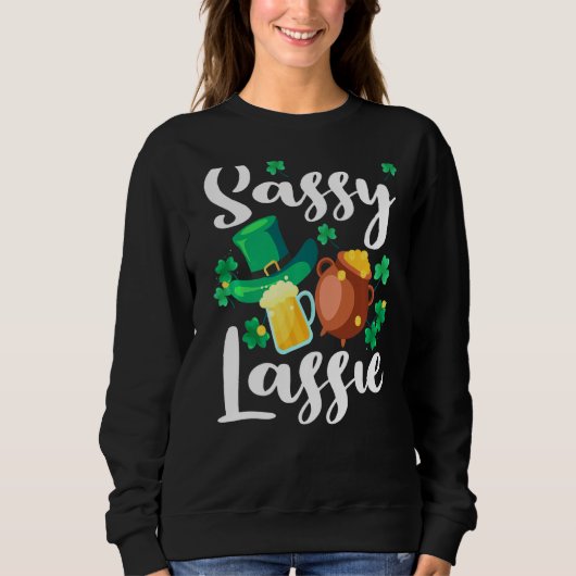 Sassy Lassie St. Patrick's Day Funny 3 Trui (Voorkant)