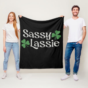 Sassy Lassie St Patrick's Day Ierse meisje Shamroc Fleece Deken