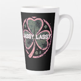 Sassy Lassy Grunge Roze Klaver T-shirt Latte Mok