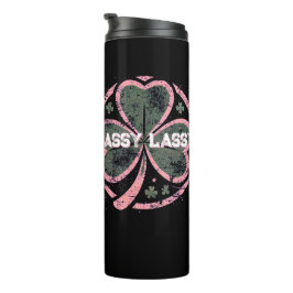 Sassy Lassy Grunge Roze Klaver T-shirt Thermosbeker