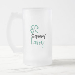 Sassy Lassy met Shamrock voor St. Patrick's Day Matglas Bierpul