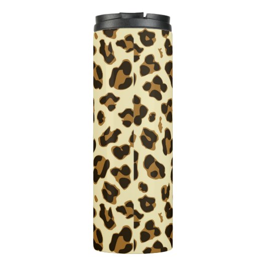 Sassy Leopard Print met roze Monogram Thermosbeker (Achterkant)