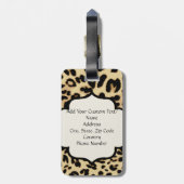 Sassy Leopard Print Monogramed Bagagelabel (Achterkant verticaal)