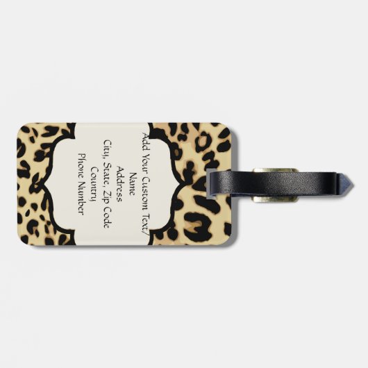 Sassy Leopard Print Monogramed Bagagelabel (Achterkant horizontaal)