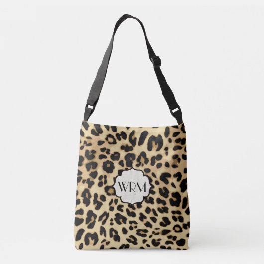 Sassy Leopard Print Monogramed Crossbody Tas (Achterkant)