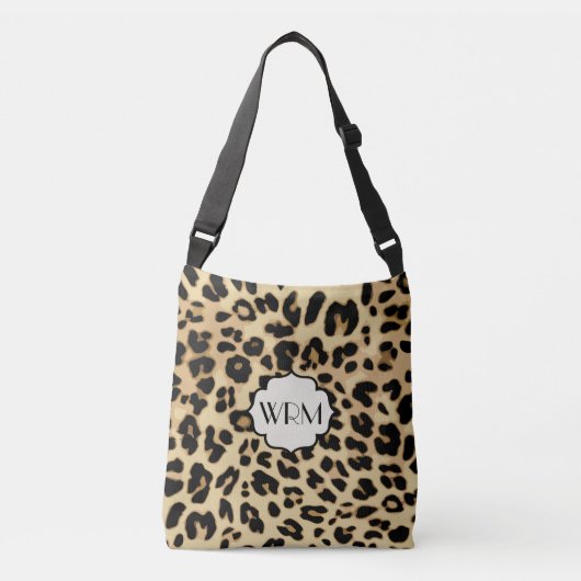 Sassy Leopard Print Monogramed Crossbody Tas (Voorkant)