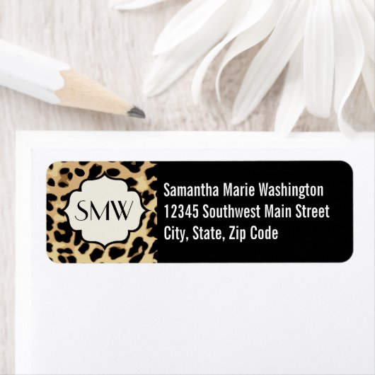 Sassy Leopard Print Monogramed Etiket (Insitu)