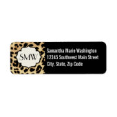 Sassy Leopard Print Monogramed Etiket (Voorkant)