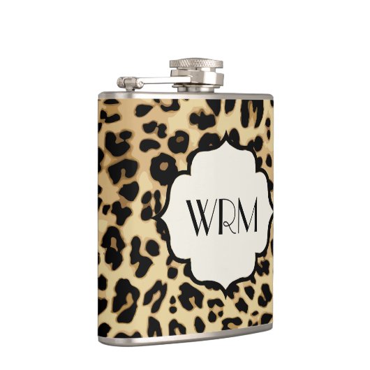 Sassy Leopard Print Monogramed Heupfles (Rechts)