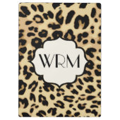 Sassy Leopard Print Monogramed Klembord (Achterkant)