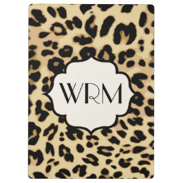 Sassy Leopard Print Monogramed Klembord
