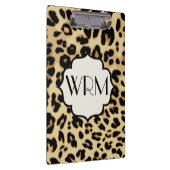 Sassy Leopard Print Monogramed Klembord (Rechts)