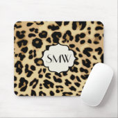 Sassy Leopard Print Monogramed Muismat (Met muis)