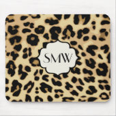 Sassy Leopard Print Monogramed Muismat (Voorkant)