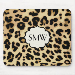 Sassy Leopard Print Monogramed Muismat