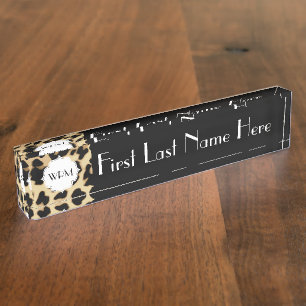 Sassy Leopard Print Monogramed Naambordje