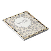 Sassy Leopard Print Monogramed Notitieblok (Schuin)