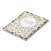 Sassy Leopard Print Monogramed Notitieblok (Linkerzijde)