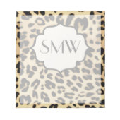 Sassy Leopard Print Monogramed Notitieblok (Voorkant)