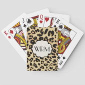 Sassy Leopard Print Monogramed Pokerkaarten (Achterkant)