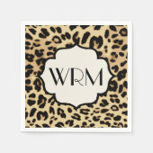 Sassy Leopard Print Monogramed Servetten (Voorkant)