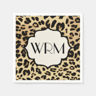 Sassy Leopard Print Monogramed Servetten
