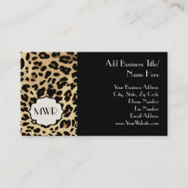 Sassy Leopard Print Monogramed Visitekaartje