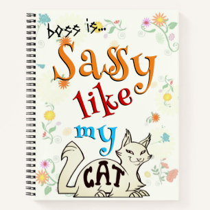 Sassy Like My Cat Bold Cat-titude Typografie Notitieboek