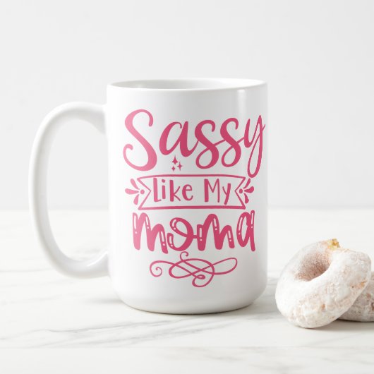 Sassy Like My Mama Gepersonaliseerd Koffiemok (Met donut)