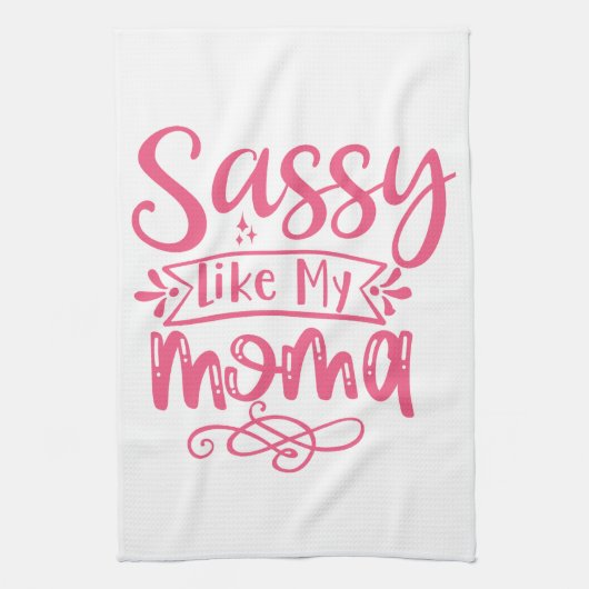 Sassy Like My Mama Gepersonaliseerde Kinderen Theedoek (Verticaal)