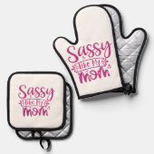 Sassy Like My Mom  Ovenwant & Pannenlap Set (Voorkant / Achterkant)