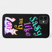 Sassy Like My Schattige Cat Neon Catchy Black Text Case-Mate iPhone Case (Achterkant (horizontaal))