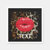 Sassy Lips Animal Print Party Servet (Voorkant)