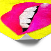 Sassy Lips fluorescent Roze/Gele Grunge Poster (Hoek)