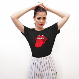 SASSY LIPS TONGUE DIE T-SHIRTS UITSTEKT
