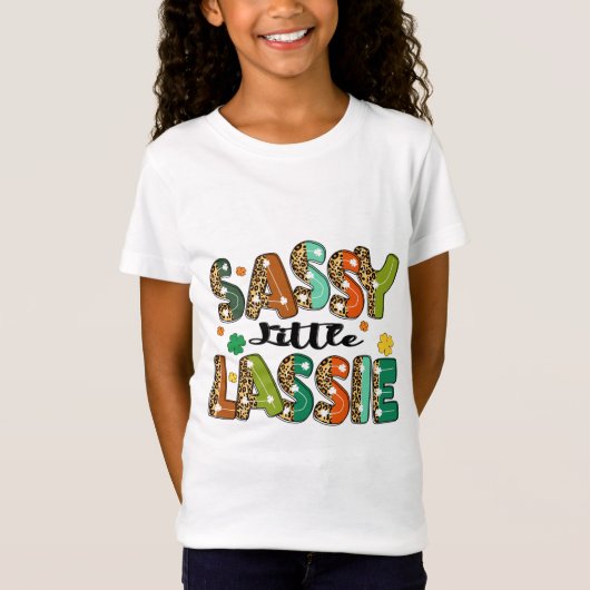 Sassy Little Lassie Cute Irish St Patricks Day T-shirt (Voorkant)