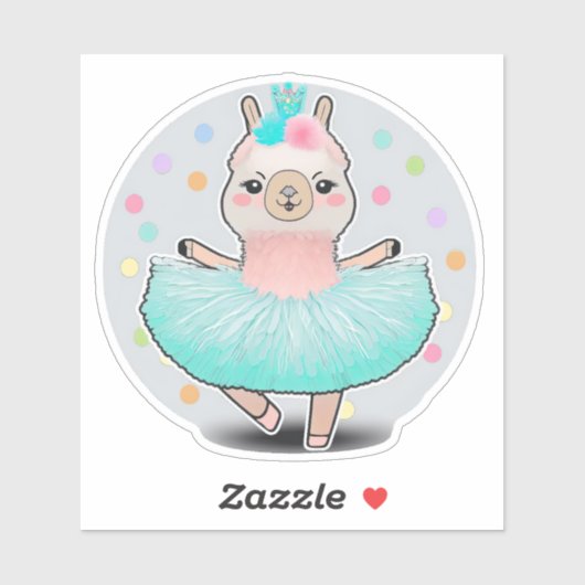 Sassy Llamarina Llama Ballerina Sticker (Vel)